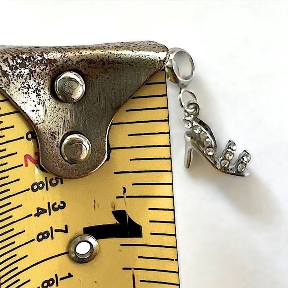 Silver Stiletto Rhinestone Dangle Charm - Picture 3 of 3